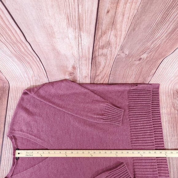 Eileen Fisher Womens XL Extra Fine Merino Wool V-Neck Box Top Sweater Purple - Picture 12 of 12